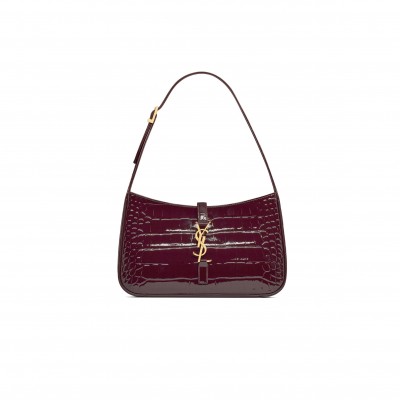 YSL LE 5 À 7 IN CROCODILE-EMBOSSED PATENT LEATHER 657228AAGKR6581 (23*16*6.5cm)
